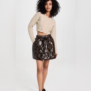 Baum und Pferdgarten brown a line mini Quilted puffer Skirt size EU 36 NWT